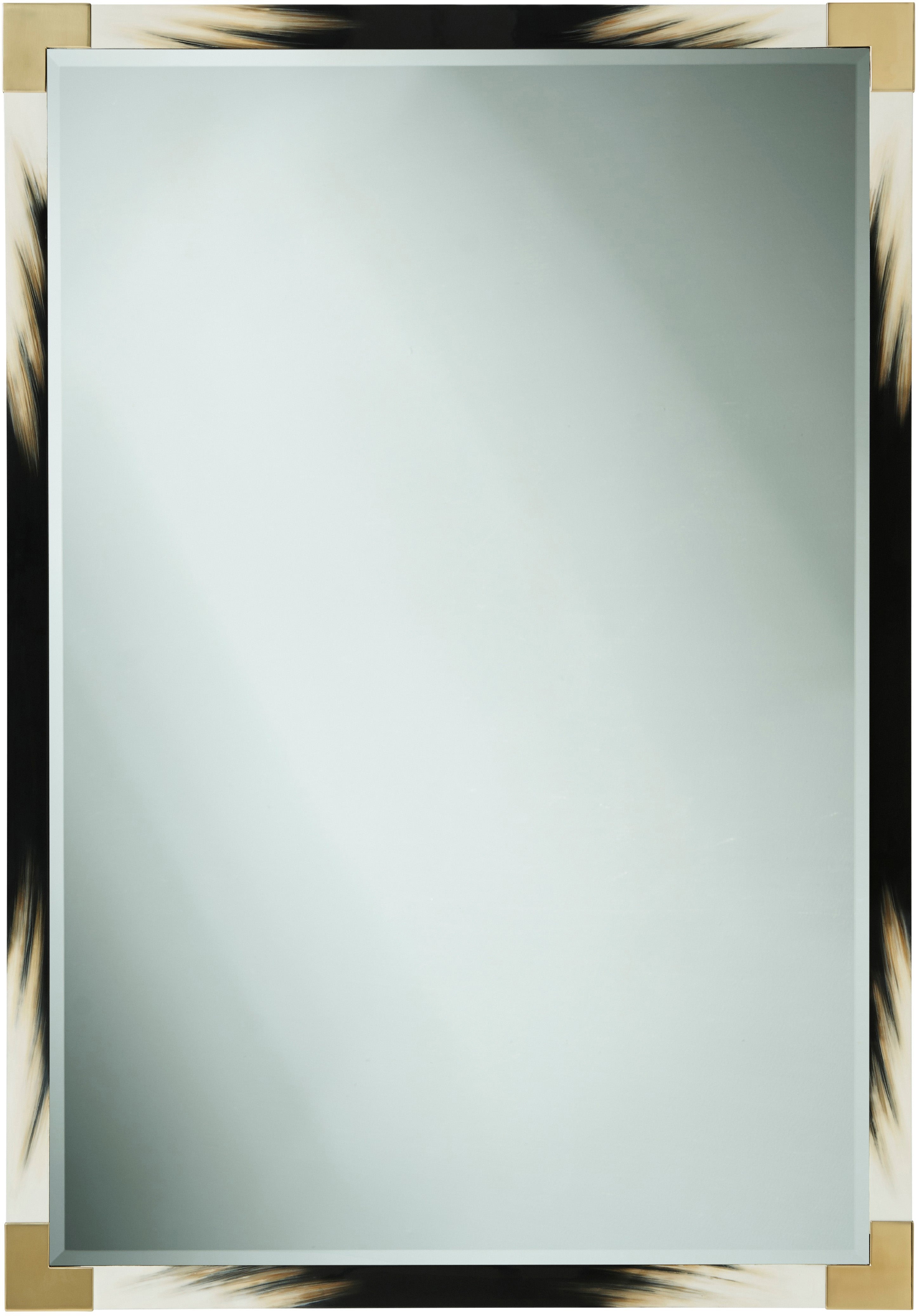 Small Cutting Edge Wall Mirror in Beech, Brass - Theodore Alexander