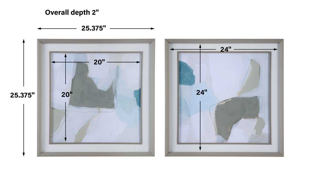 Mist Shapes Framed Prints, S/2