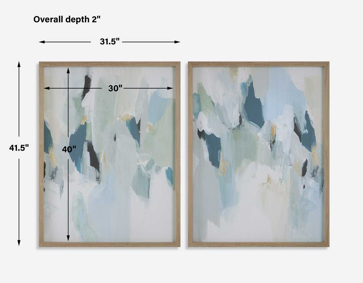 Seabreeze Framed Canvases, S/2