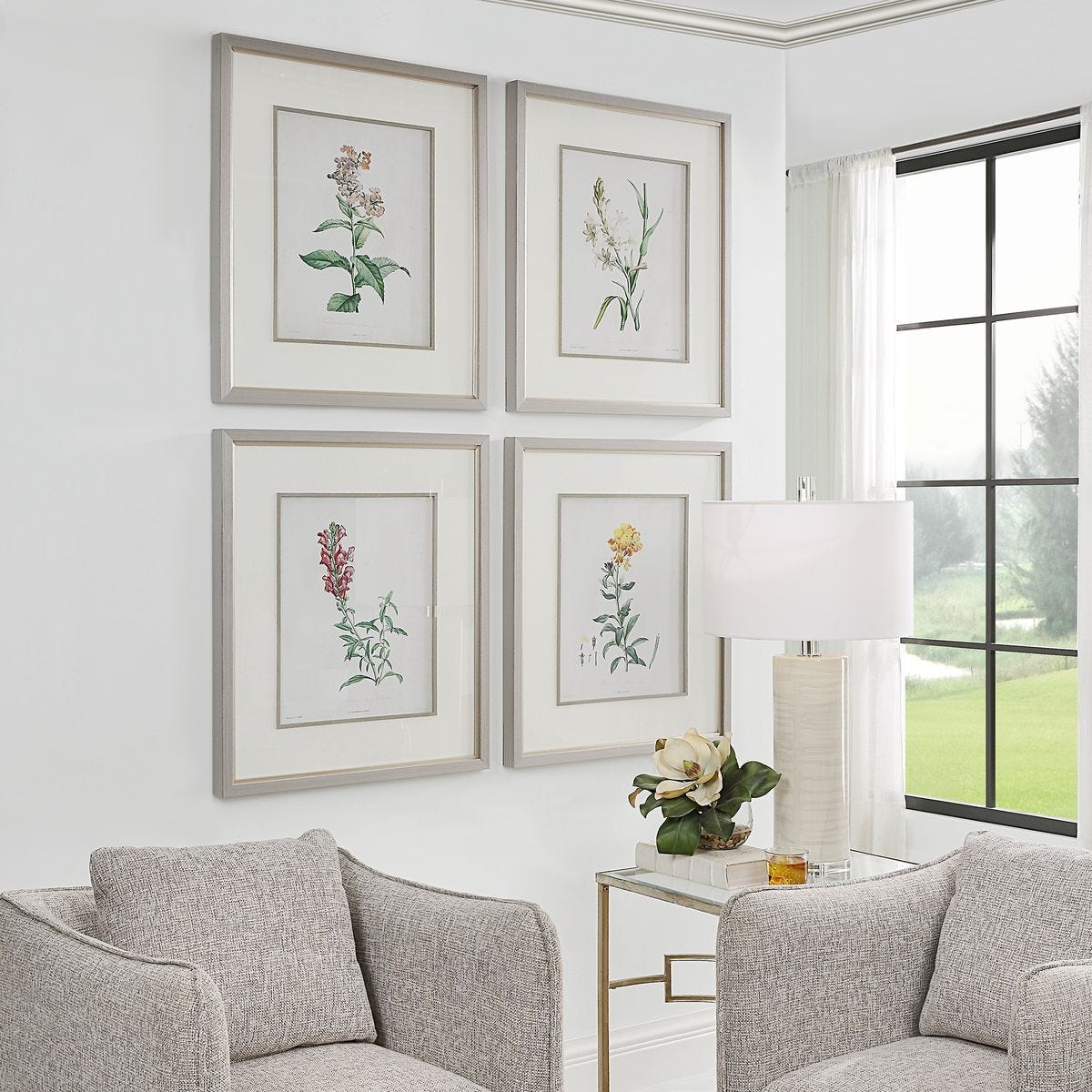 Heirloom Blooms Study Framed Prints, S/4 – Art by Uttermost | Sutter & Vale