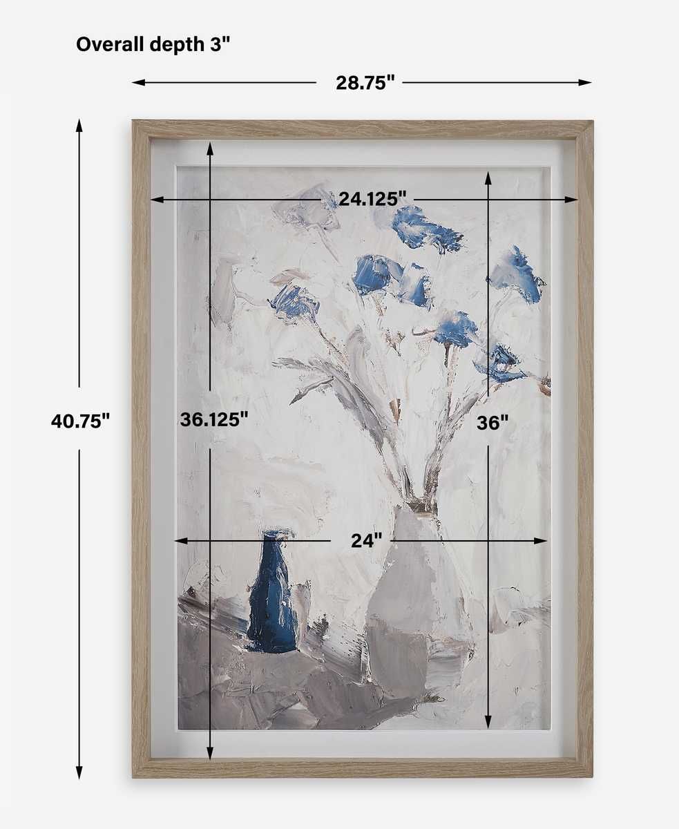 Blue Flowers In Vase Framed Print – Art by Uttermost | Sutter & Vale