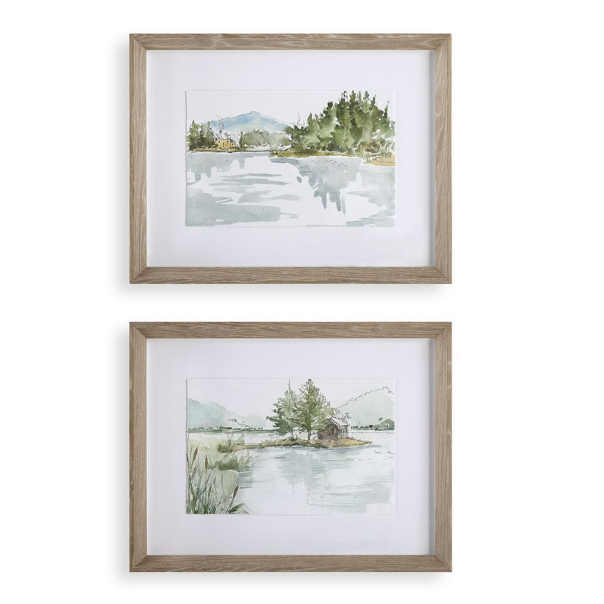Serene Lake Framed Prints, S/2 – Art by Uttermost | Sutter & Vale
