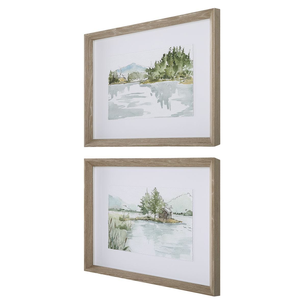 Serene Lake Framed Prints, S/2 – Art by Uttermost | Sutter & Vale
