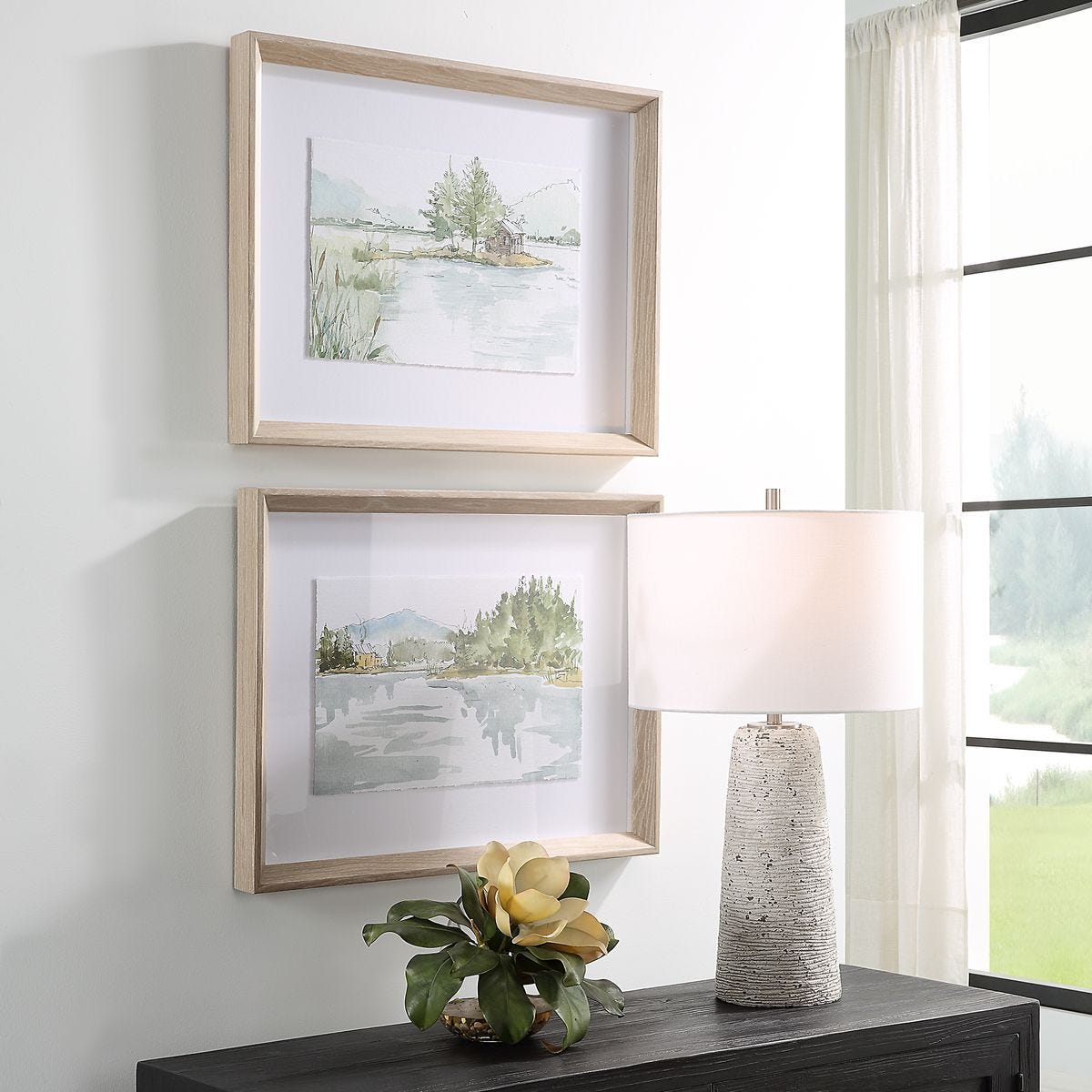 Serene Lake Framed Prints, S/2 – Art by Uttermost | Sutter & Vale