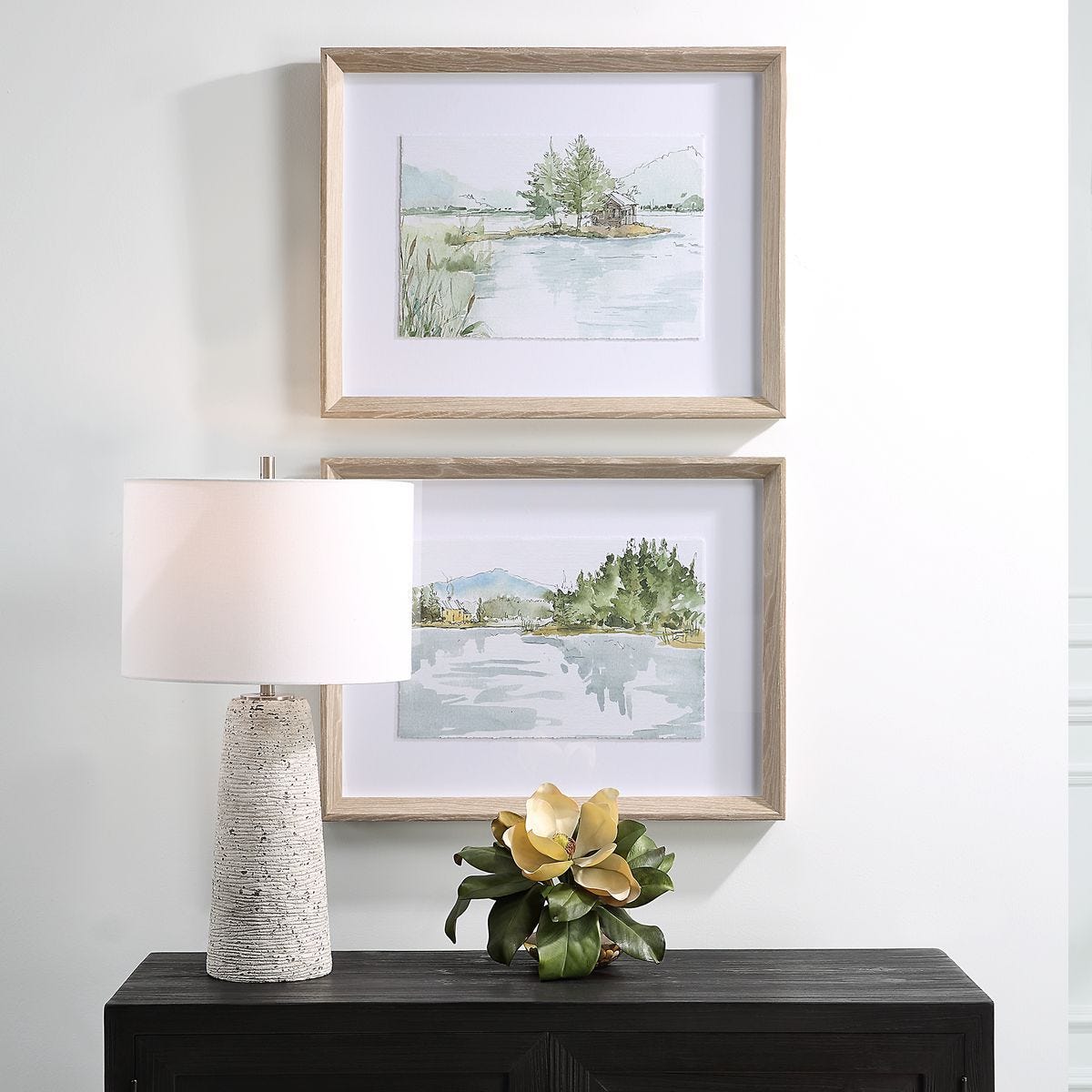 Serene Lake Framed Prints, S/2 – Art by Uttermost | Sutter & Vale