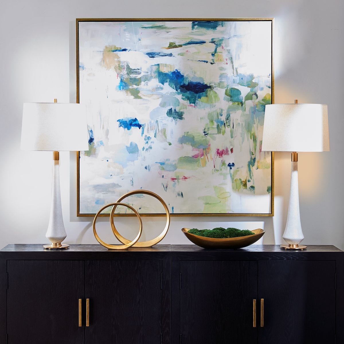 Abstract Reflections Framed Canvas – Art by Uttermost | Sutter & Vale