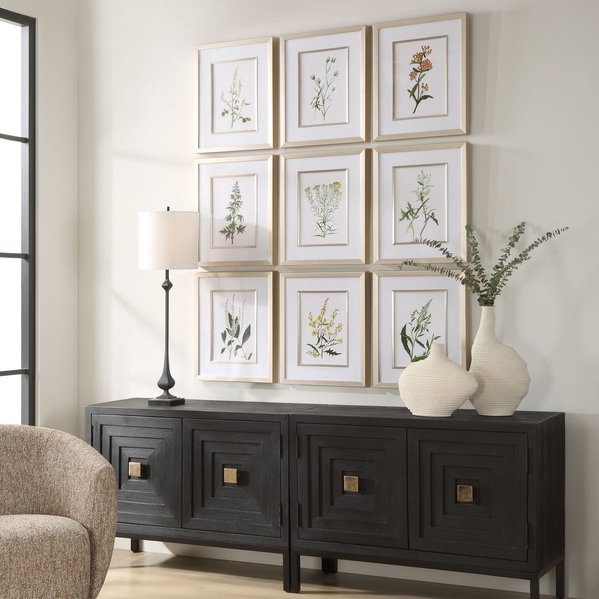 Botanical Flowers Framed Prints, S/9 – Art by Uttermost | Sutter & Vale