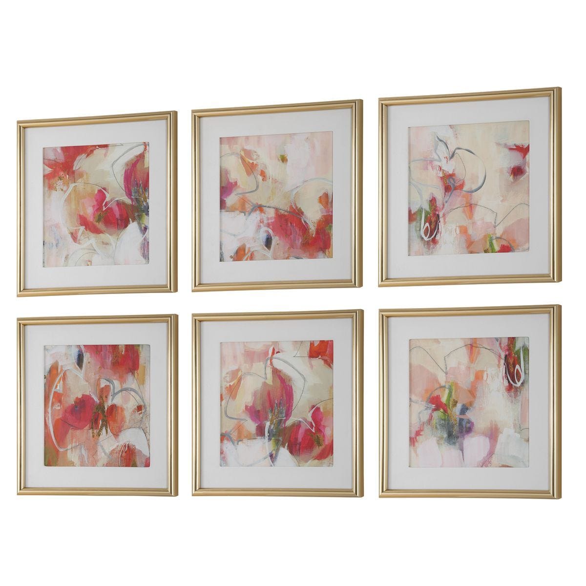 Fresh Start Framed Prints, Red, S/6 – Art by Uttermost | Sutter & Vale