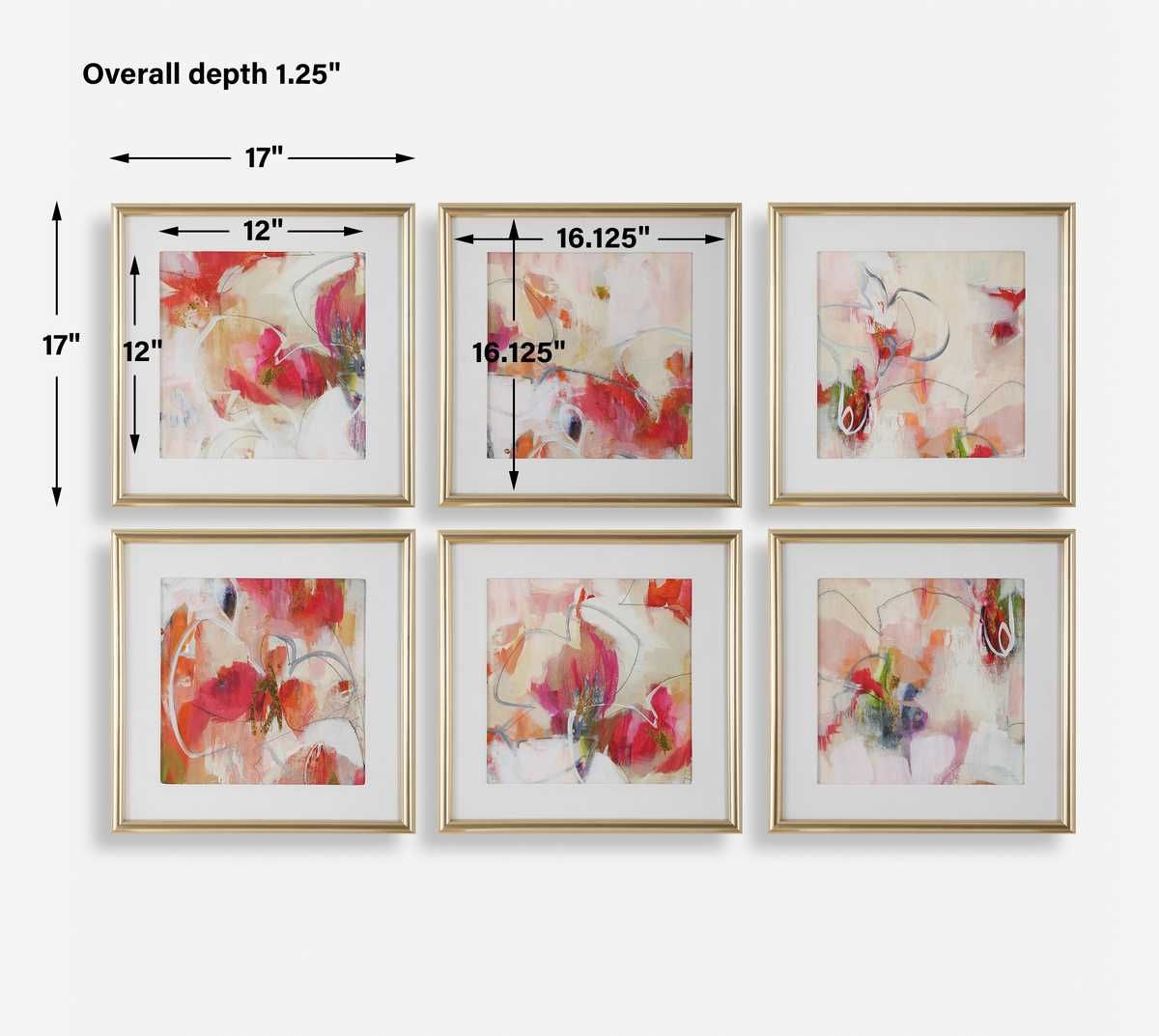 Fresh Start Framed Prints, Red, S/6 – Art by Uttermost | Sutter & Vale