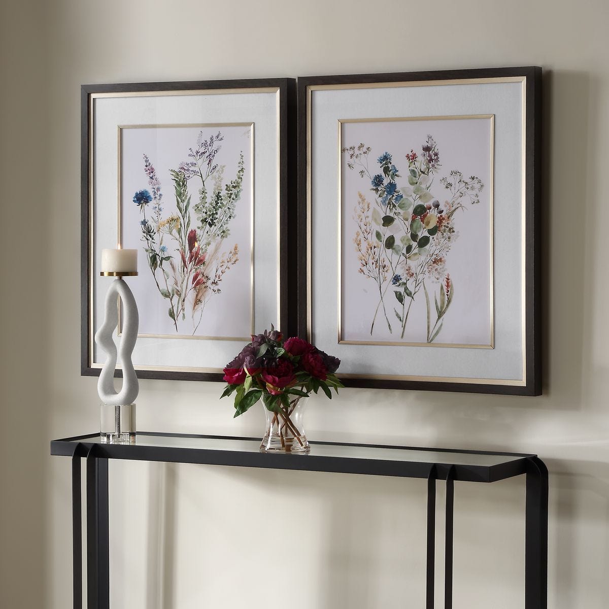 Delicate Flowers Framed Prints, S/2 – Art by Uttermost | Sutter & Vale