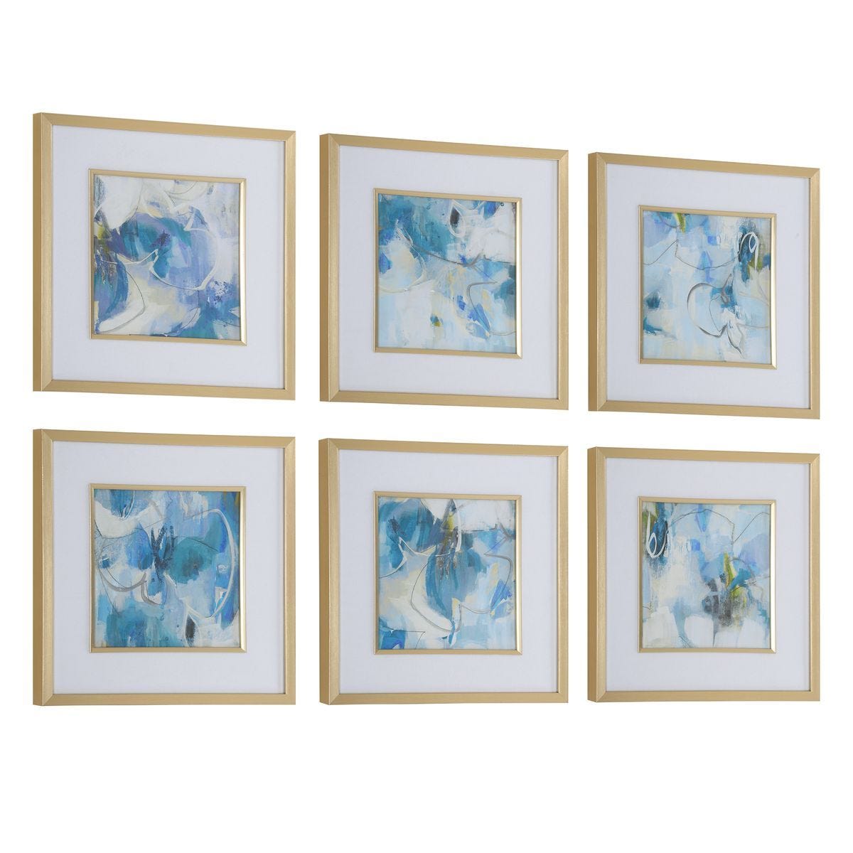 Fresh Start Framed Prints, Blue, S/6 – Art by Uttermost | Sutter & Vale