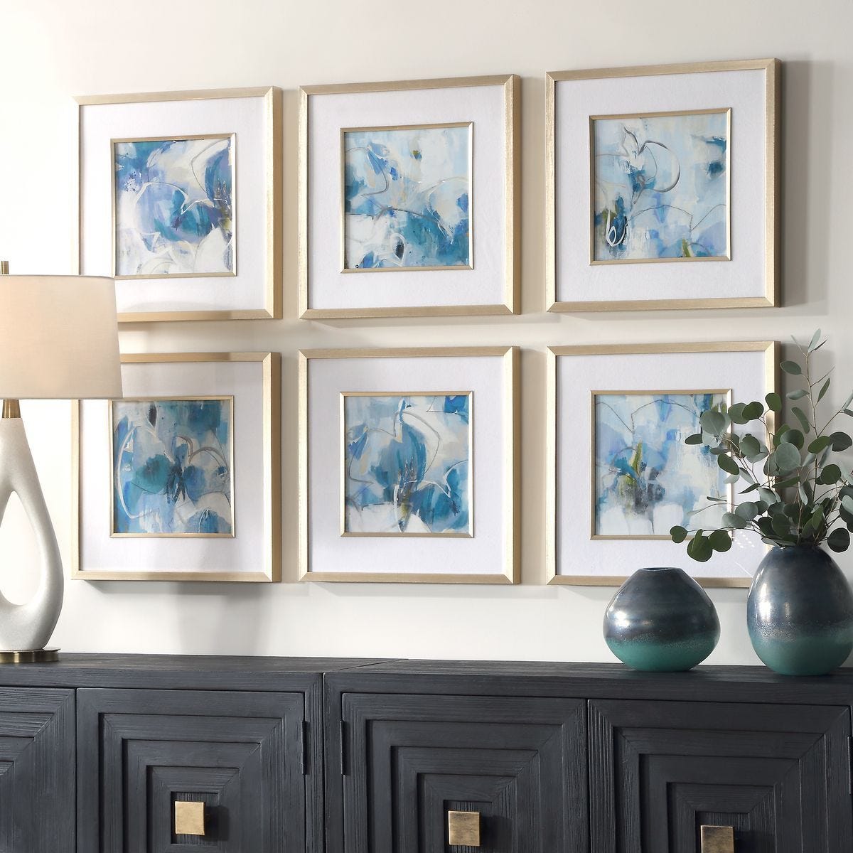 Fresh Start Framed Prints, Blue, S/6 – Art by Uttermost | Sutter & Vale