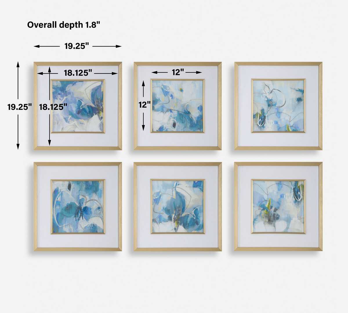 Fresh Start Framed Prints, Blue, S/6