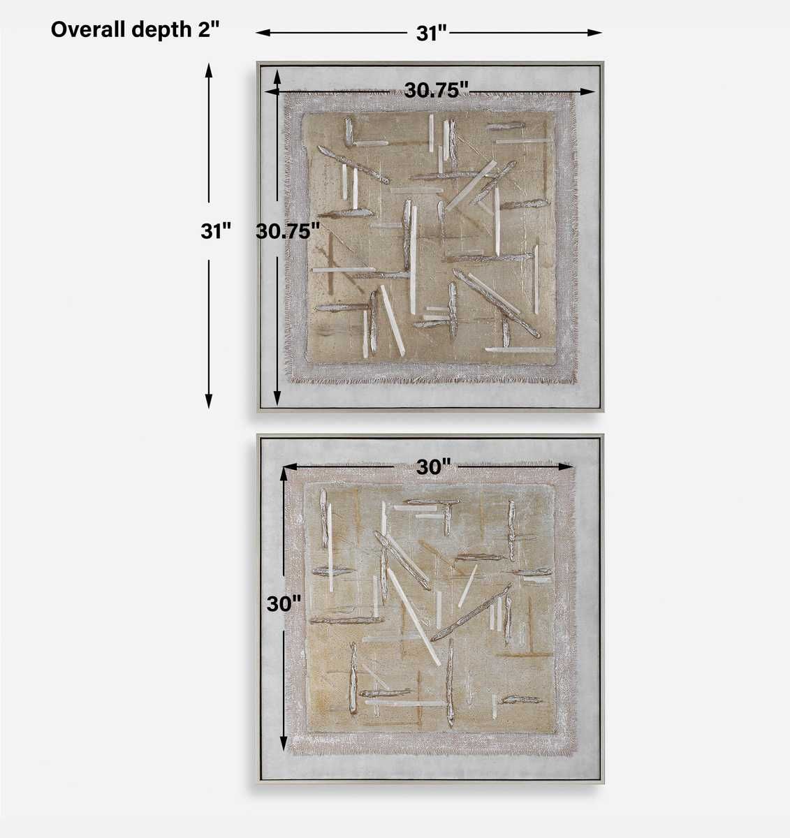 Unpredictable Hand Painted Canvases, S/2 – Art by Uttermost | Sutter & Vale