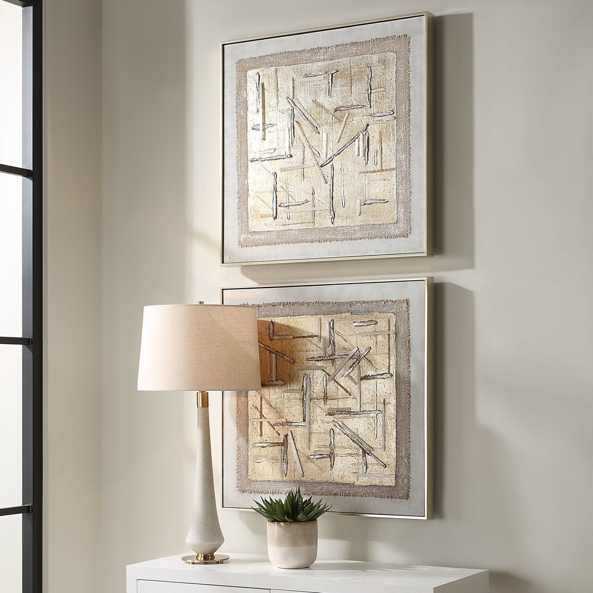 Unpredictable Hand Painted Canvases, S/2 – Art by Uttermost | Sutter & Vale