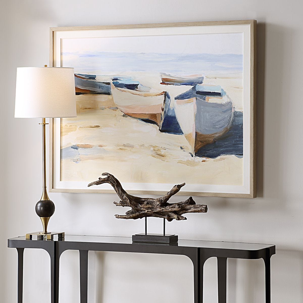Beached Boats Framed Print – Art by Uttermost | Sutter & Vale