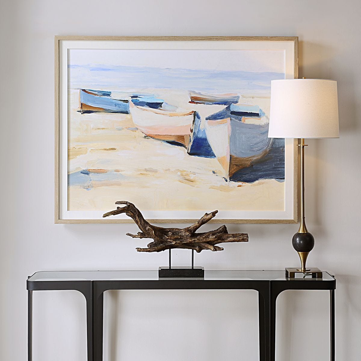 Beached Boats Framed Print – Art by Uttermost | Sutter & Vale