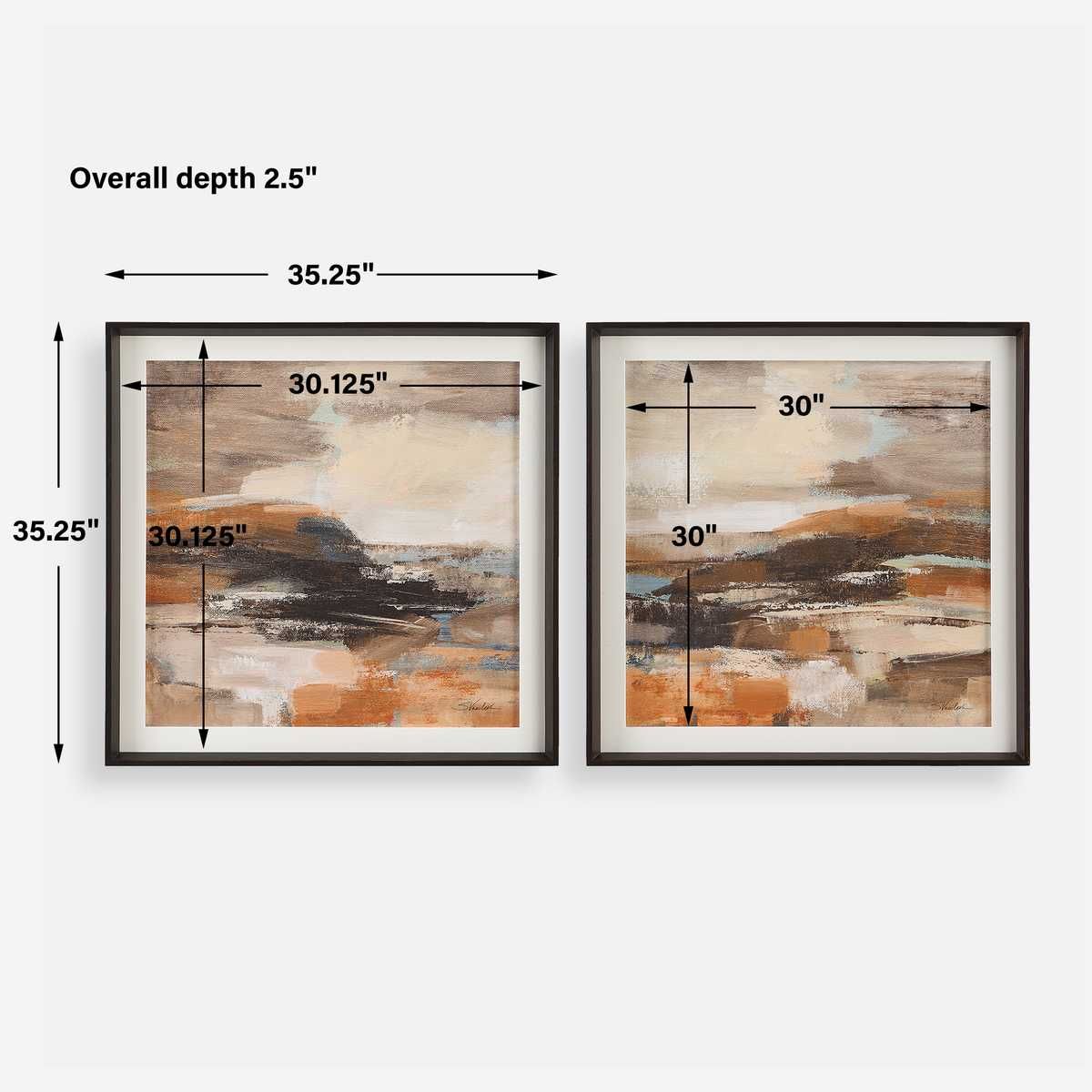 Cinnamon Shore Framed Prints, S/2 – Art by Uttermost | Sutter & Vale