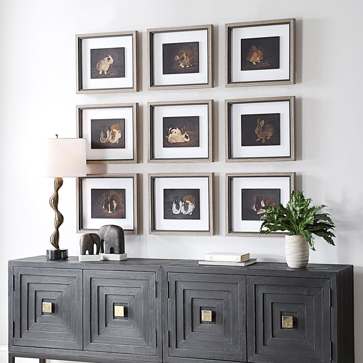 Resting Bunny Framed Prints, S/9 – Art by Uttermost | Sutter & Vale