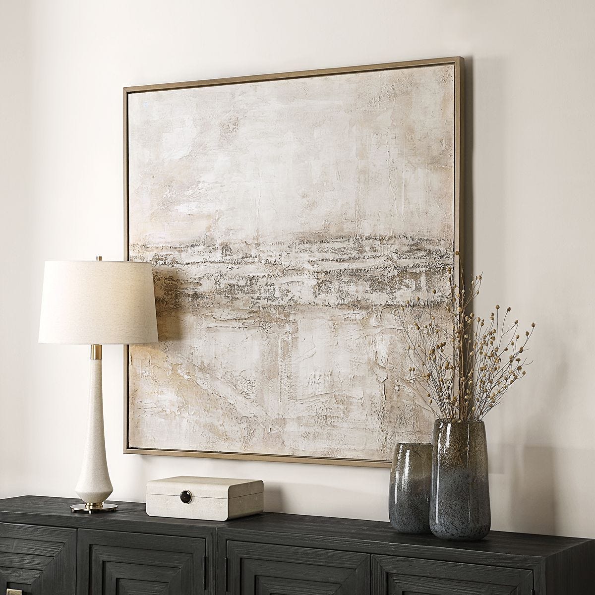 Desert Oasis Hand Painted Canvas – Art by Uttermost | Sutter & Vale