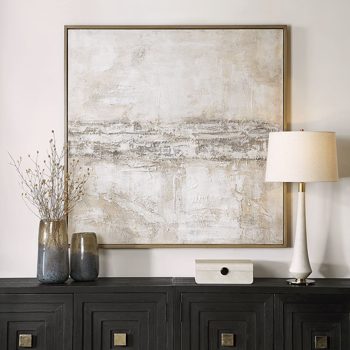 Desert Oasis Hand Painted Canvas – Art by Uttermost | Sutter & Vale