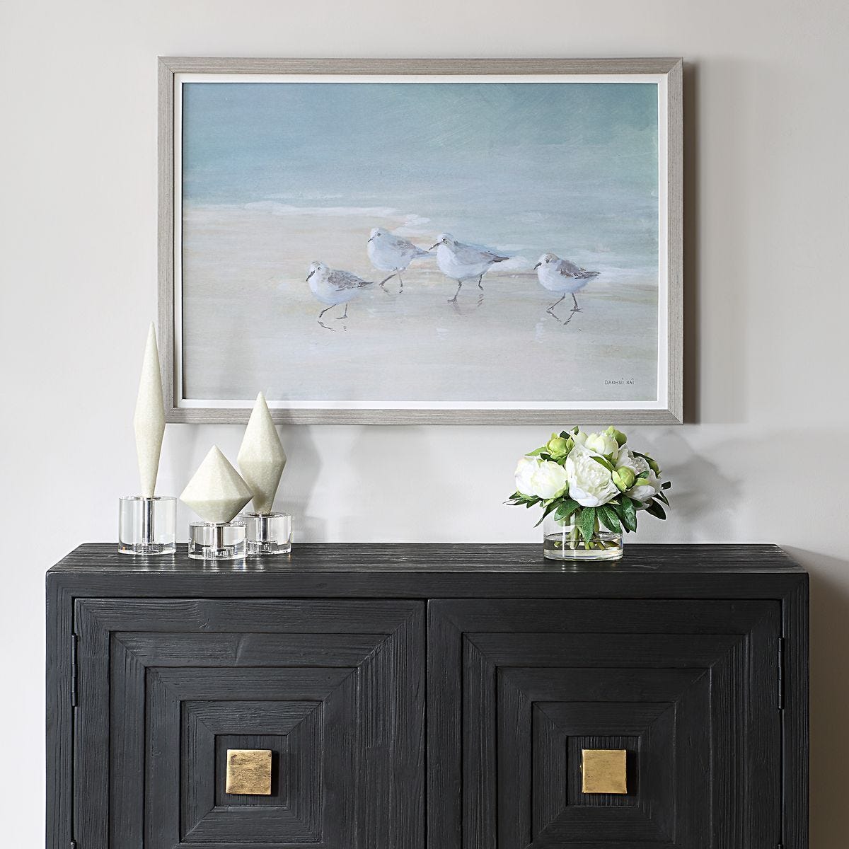 Tranquil Shorebirds on the Sand Framed Print – Art by Uttermost | Sutter & Vale