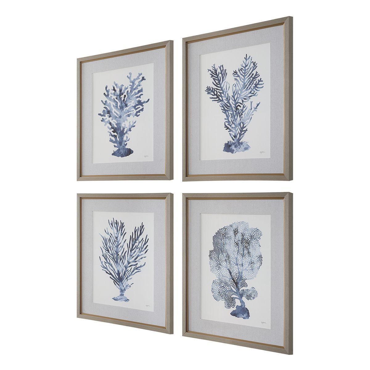 Shibori Coral Framed Prints, S/4 – Art by Uttermost | Sutter & Vale