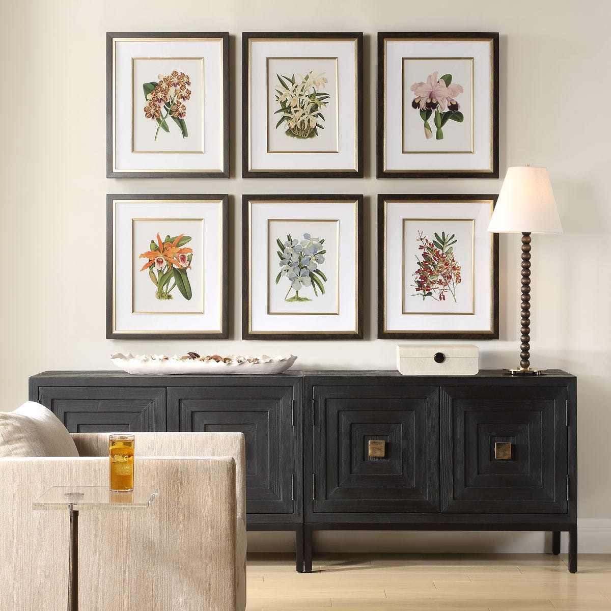 Orchid Botanical Framed Prints, S/6 – Art by Uttermost | Sutter & Vale