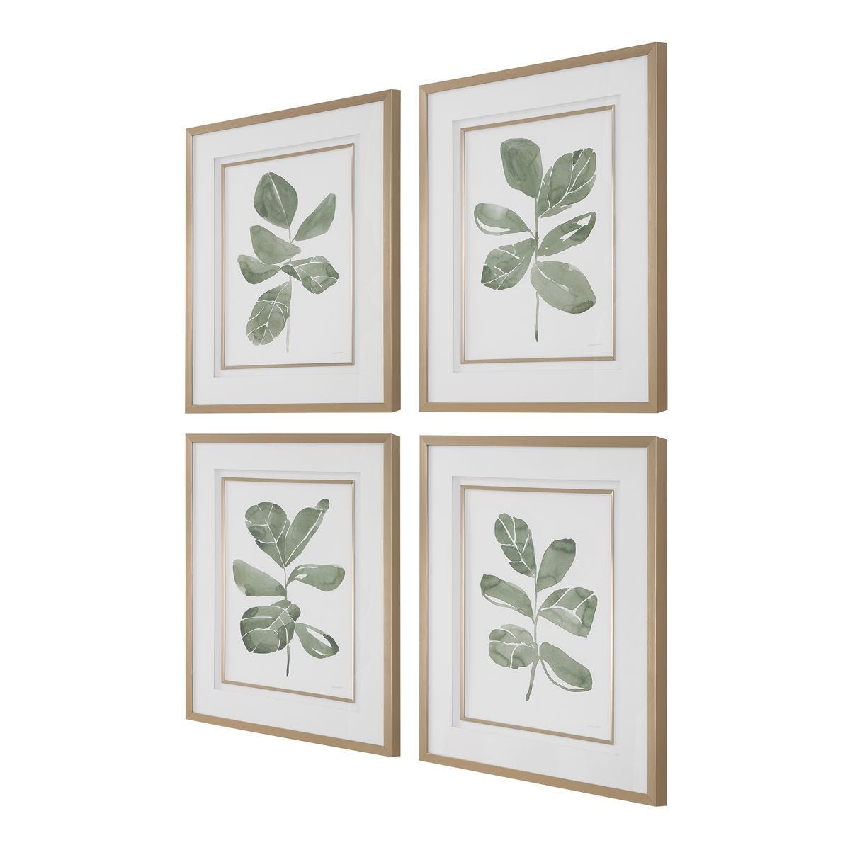 Fiddle Head Leaf Framed Prints, S/4 – Art by Uttermost | Sutter & Vale