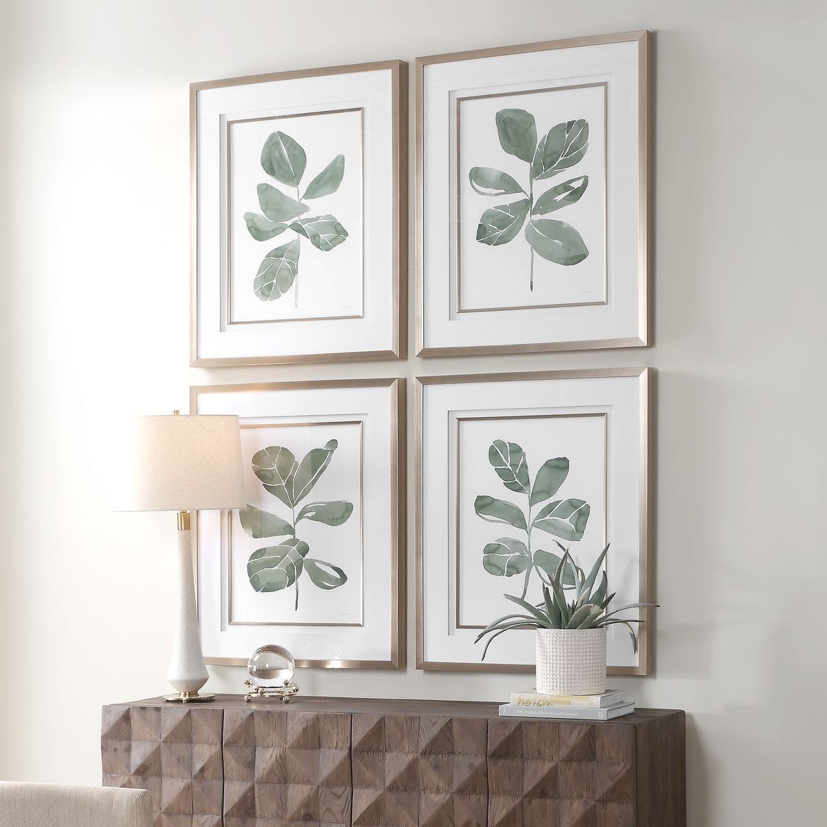 Fiddle Head Leaf Framed Prints, S/4 – Art by Uttermost | Sutter & Vale