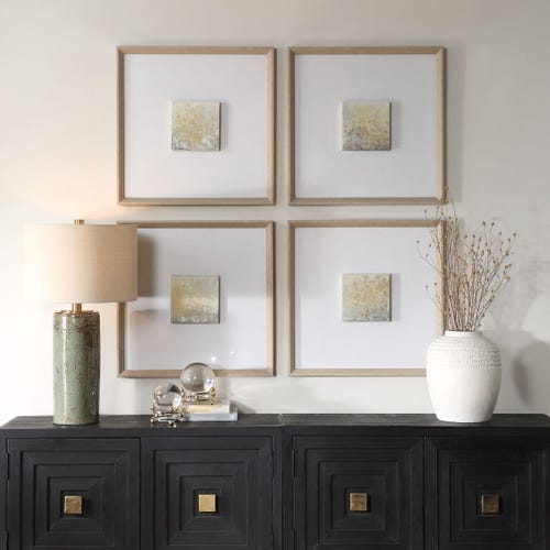 Now & Then Hand Painted Canvases, S/4