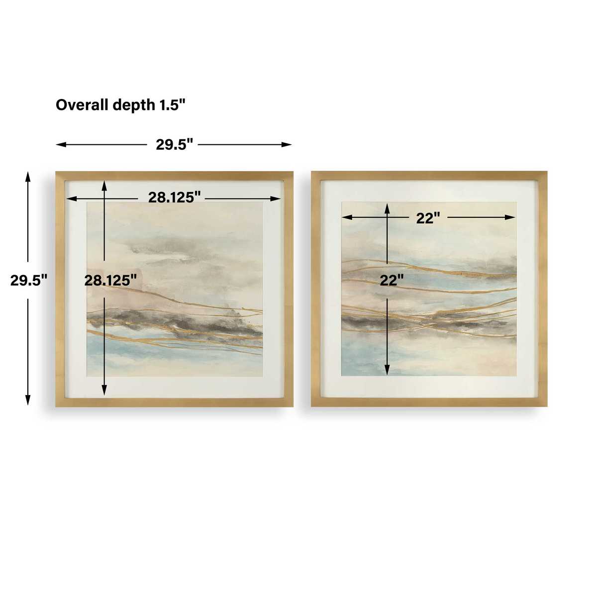 So Golden Framed Prints, S/2