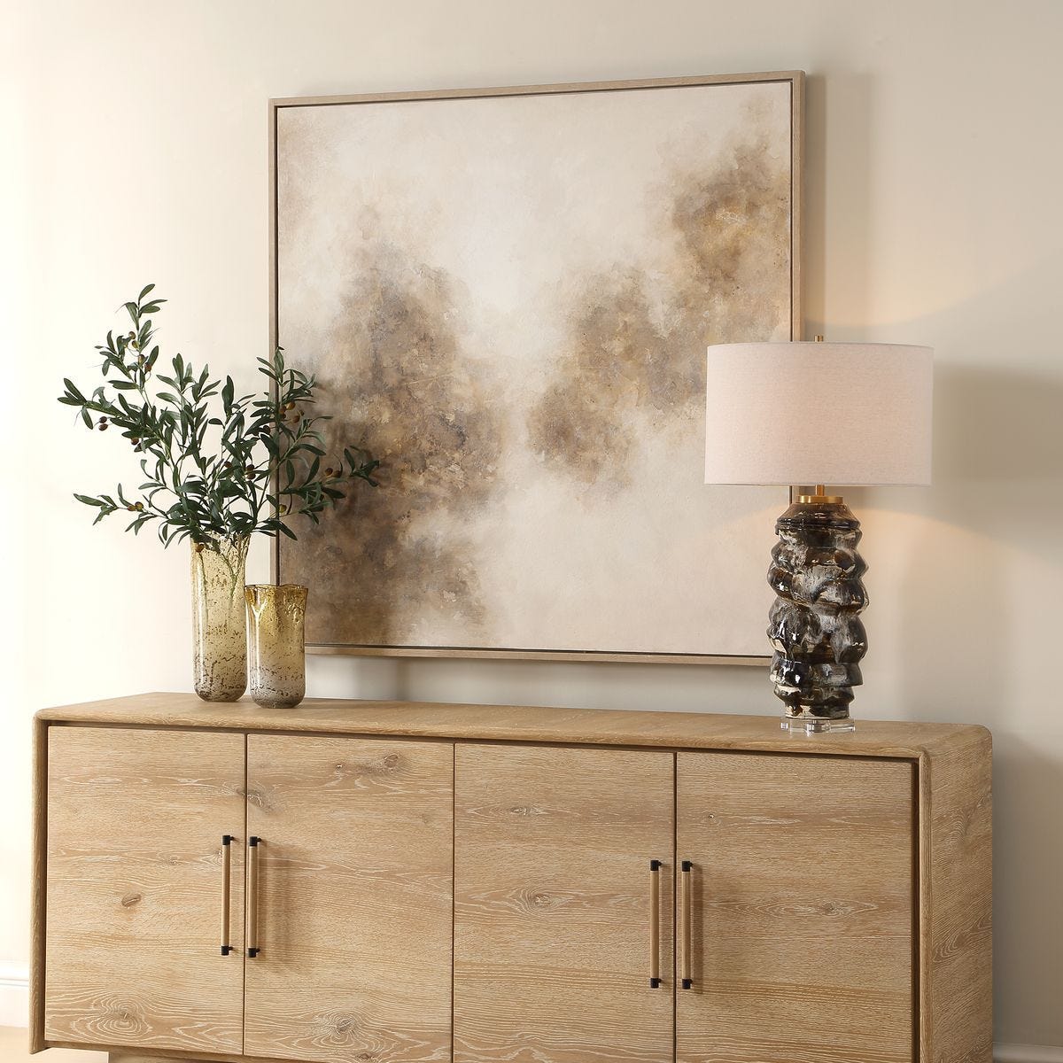 Up In Smoke Hand Painted Canvas – Art by Uttermost | Sutter & Vale
