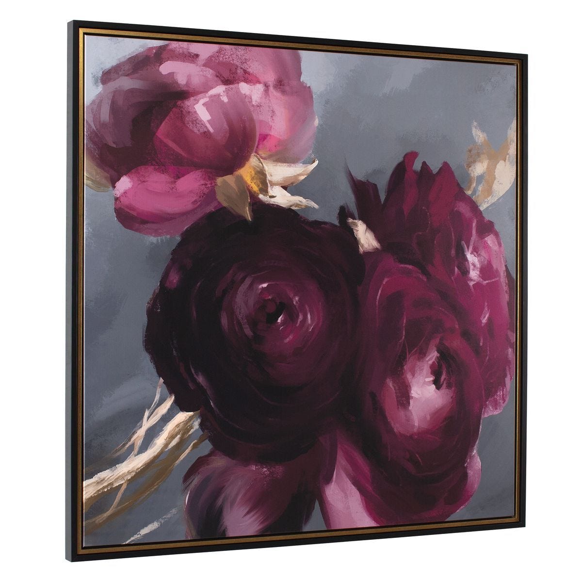 Plum Ranculus Framed Canvas – Art by Uttermost | Sutter & Vale