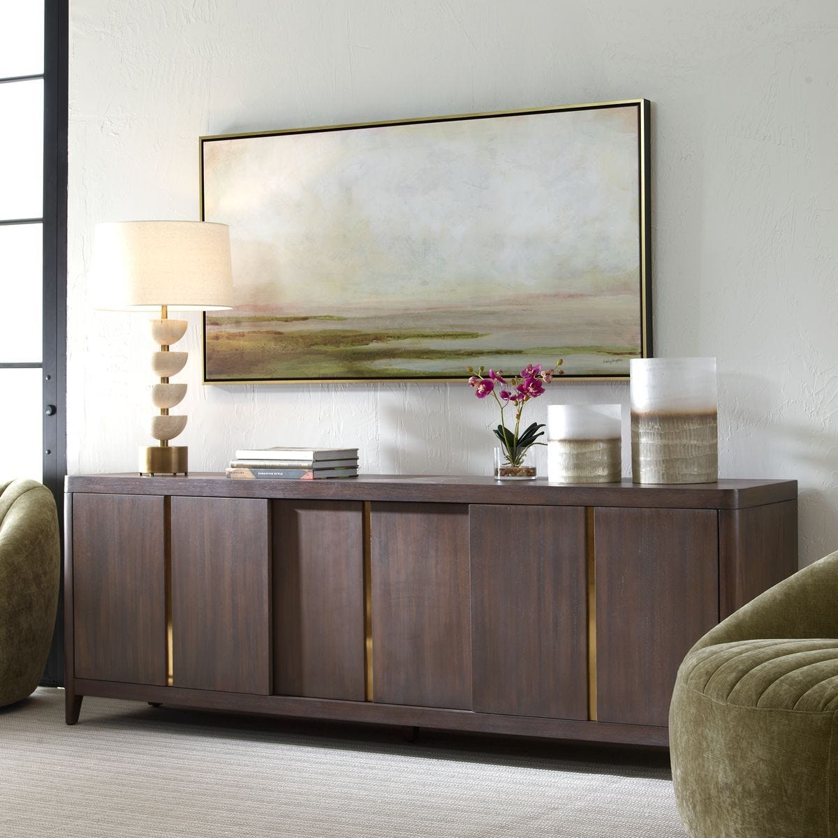 Hazy Lake Framed Canvas – Art by Uttermost | Sutter & Vale