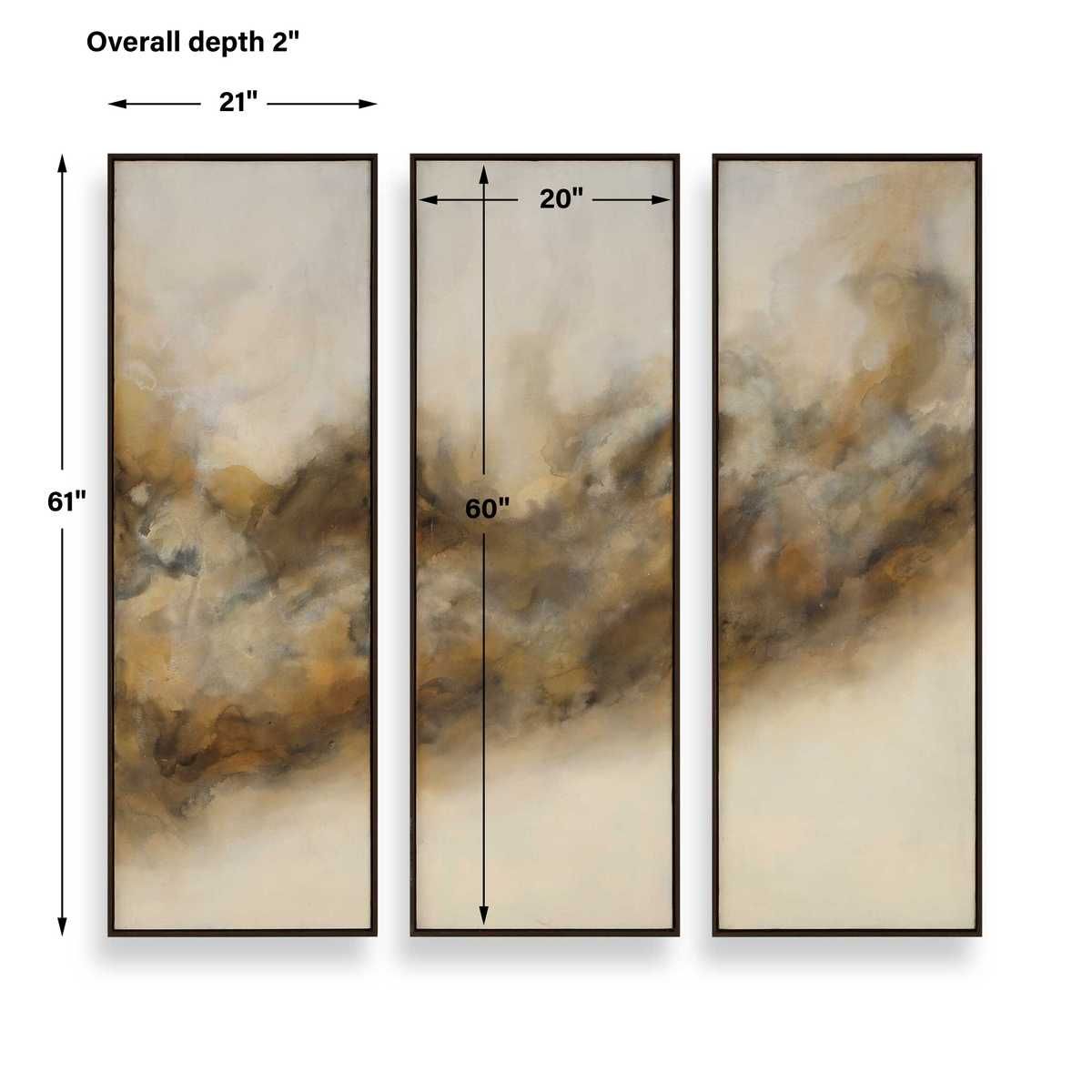 Smoke Break Hand Painted Canvases, S/3 – Art by Uttermost | Sutter & Vale