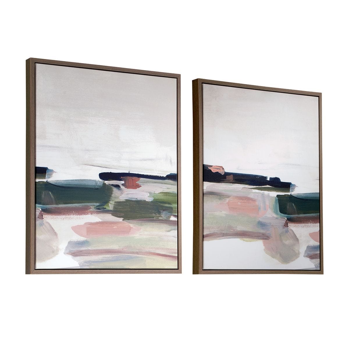 Just Peaking Framed Canvases, S/2