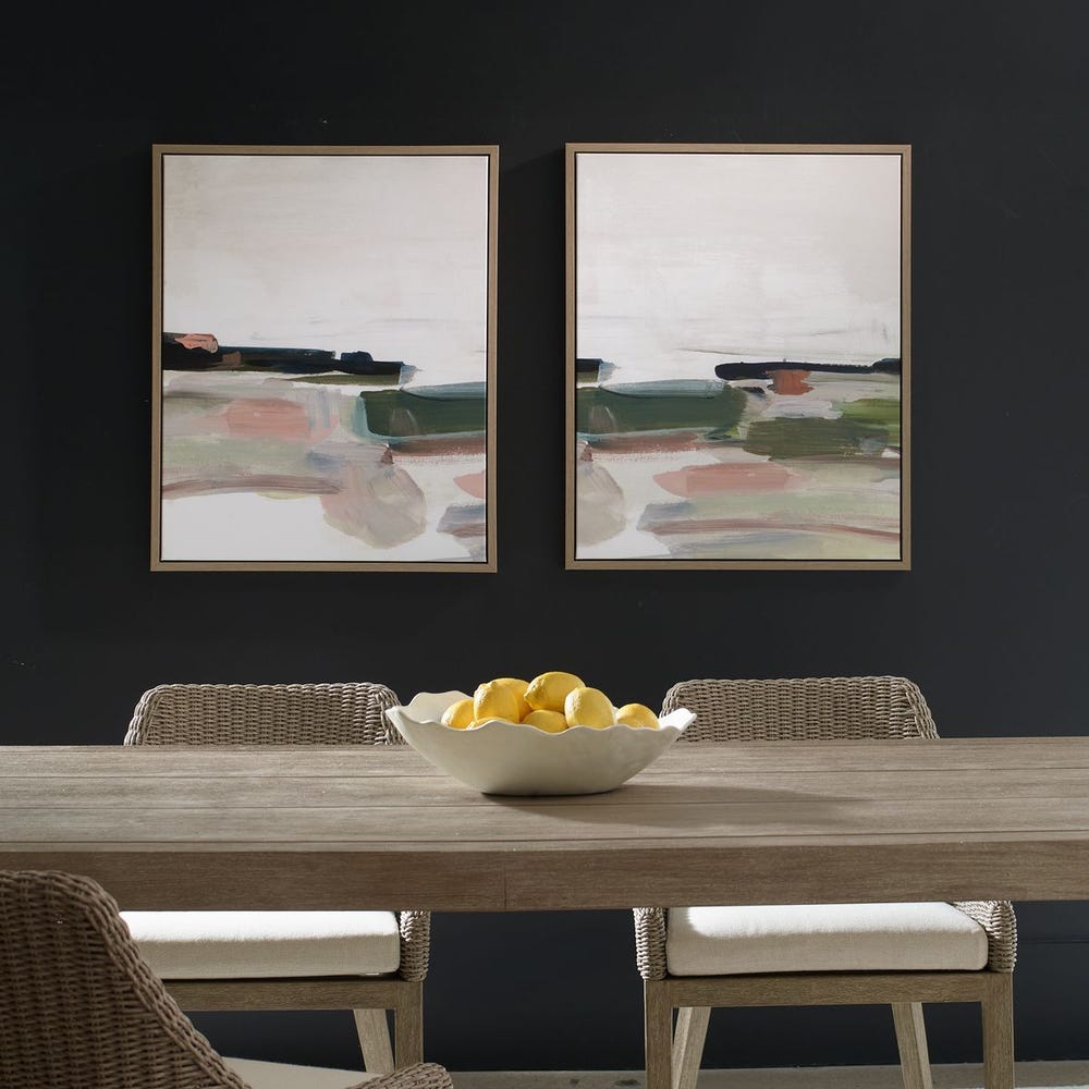 Just Peaking Framed Canvases, S/2