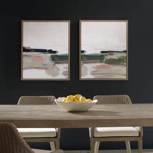 Just Peaking Framed Canvases, S/2