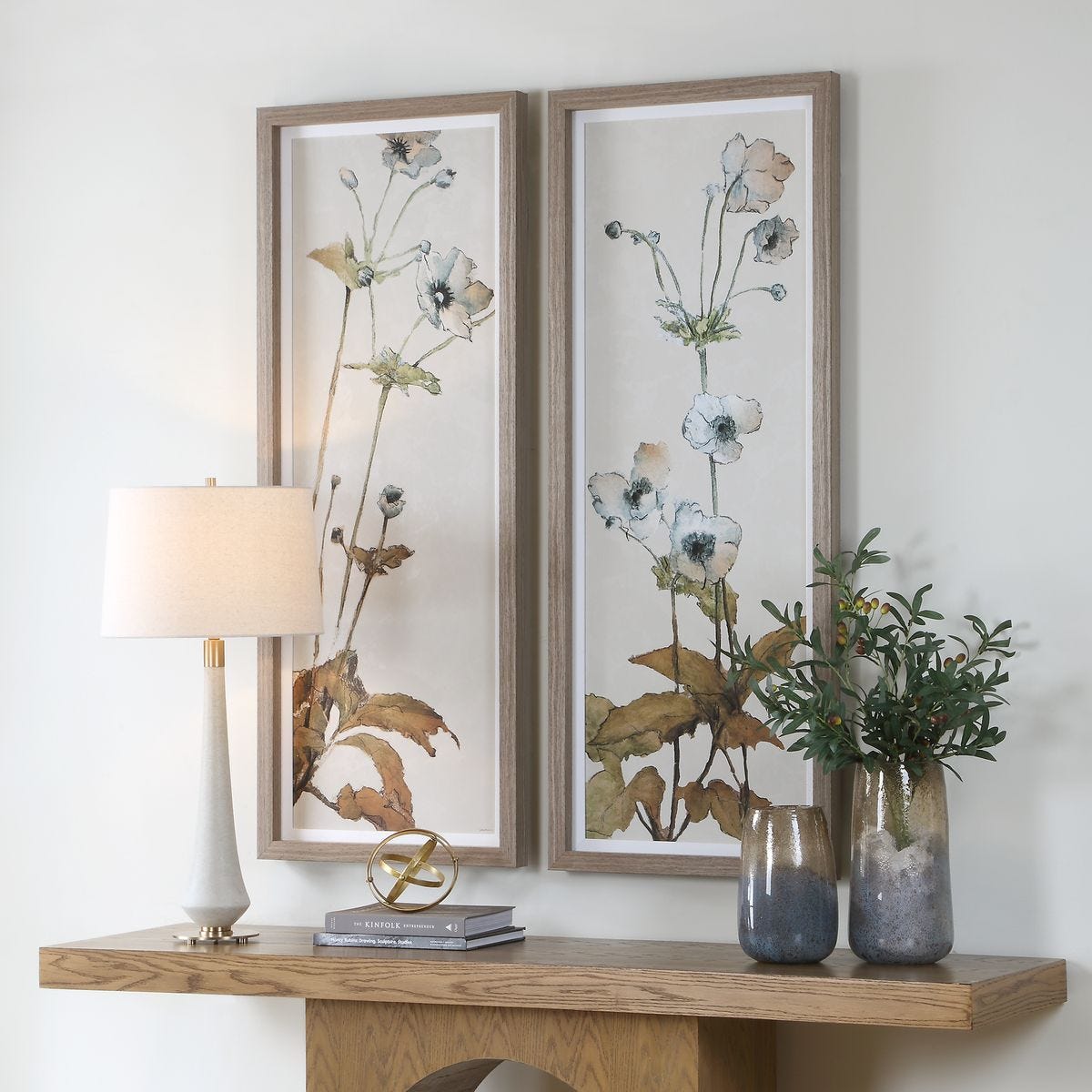 Garden Study Framed Prints, S/2