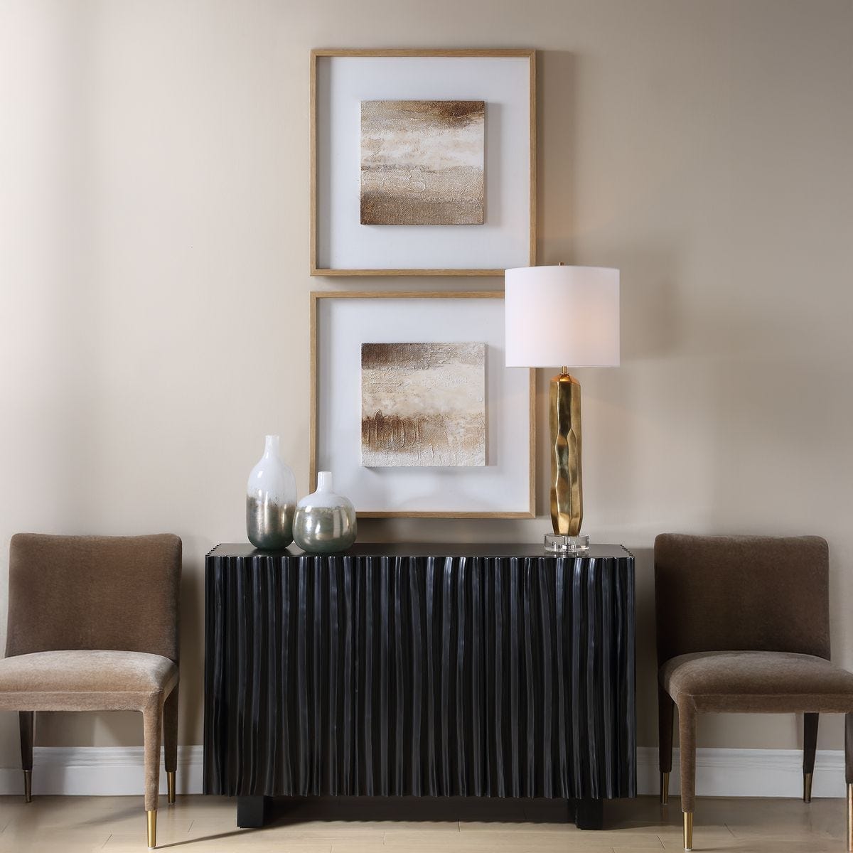 Between Lines Hand Painted Canvases, S/2 – Art by Uttermost | Sutter & Vale