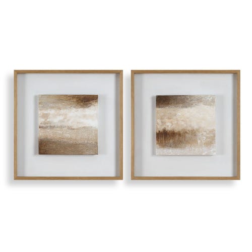 Between Lines Hand Painted Canvases, S/2