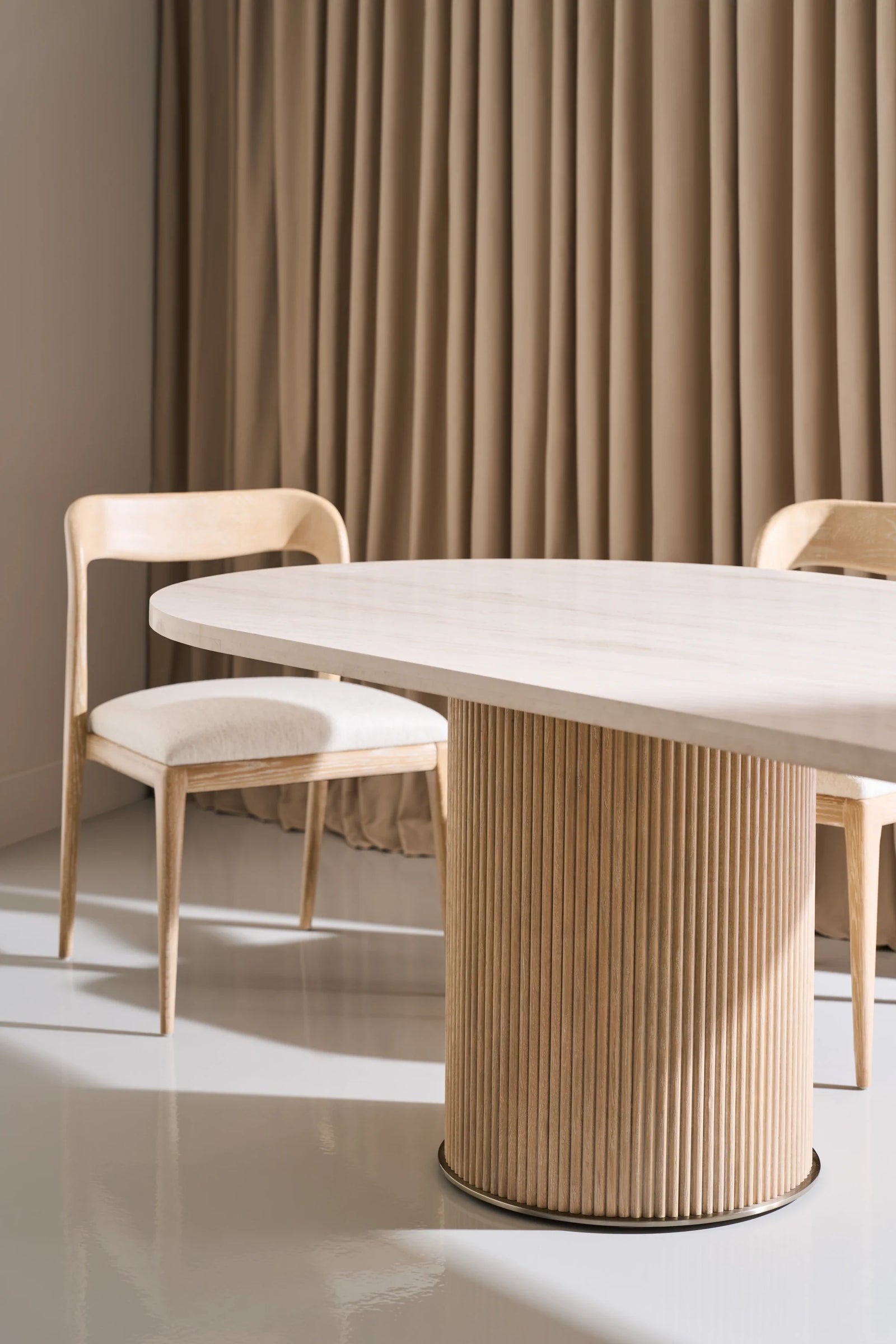 Rhythm  Oval Stone Top Dining Tbl
