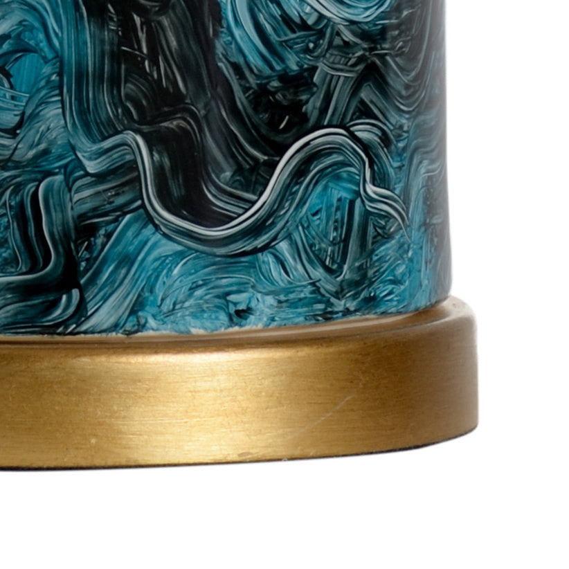 Malachite Cylinder Lamp in 27 / Ceramic/Porcelain - Chelsea House