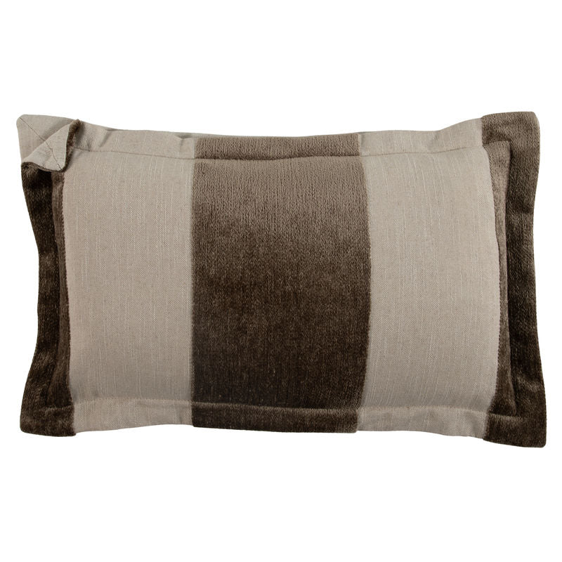 Wide Stripe Chenille Taupe Feather 14x24