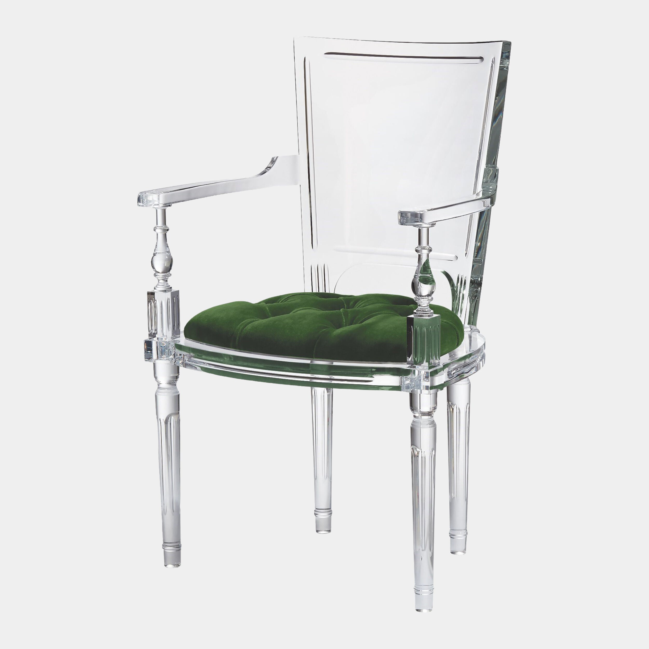 Marilyn Acrylic Arm Chair-Emerald Green