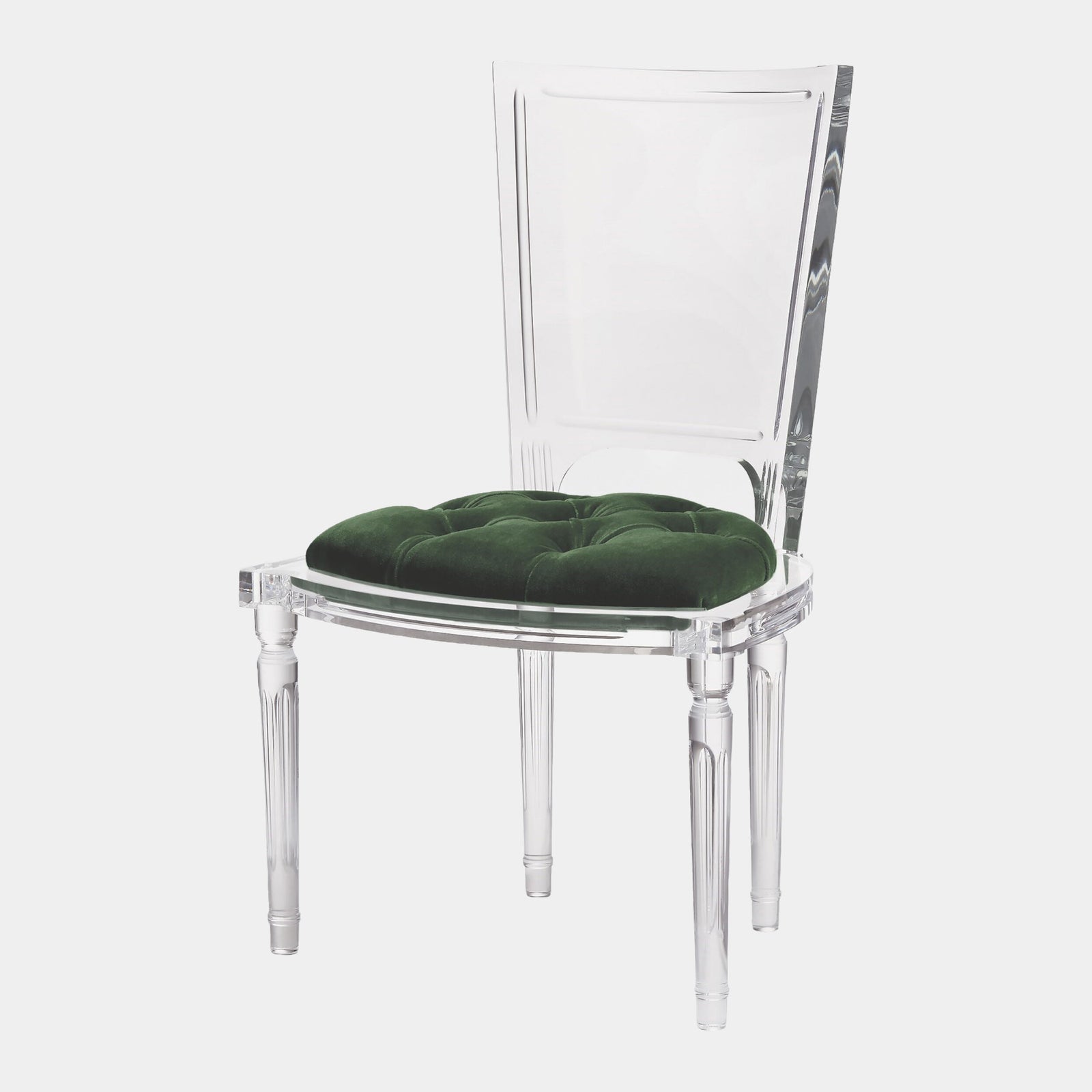 Marilyn Acrylic Side Chair-Emerald Green