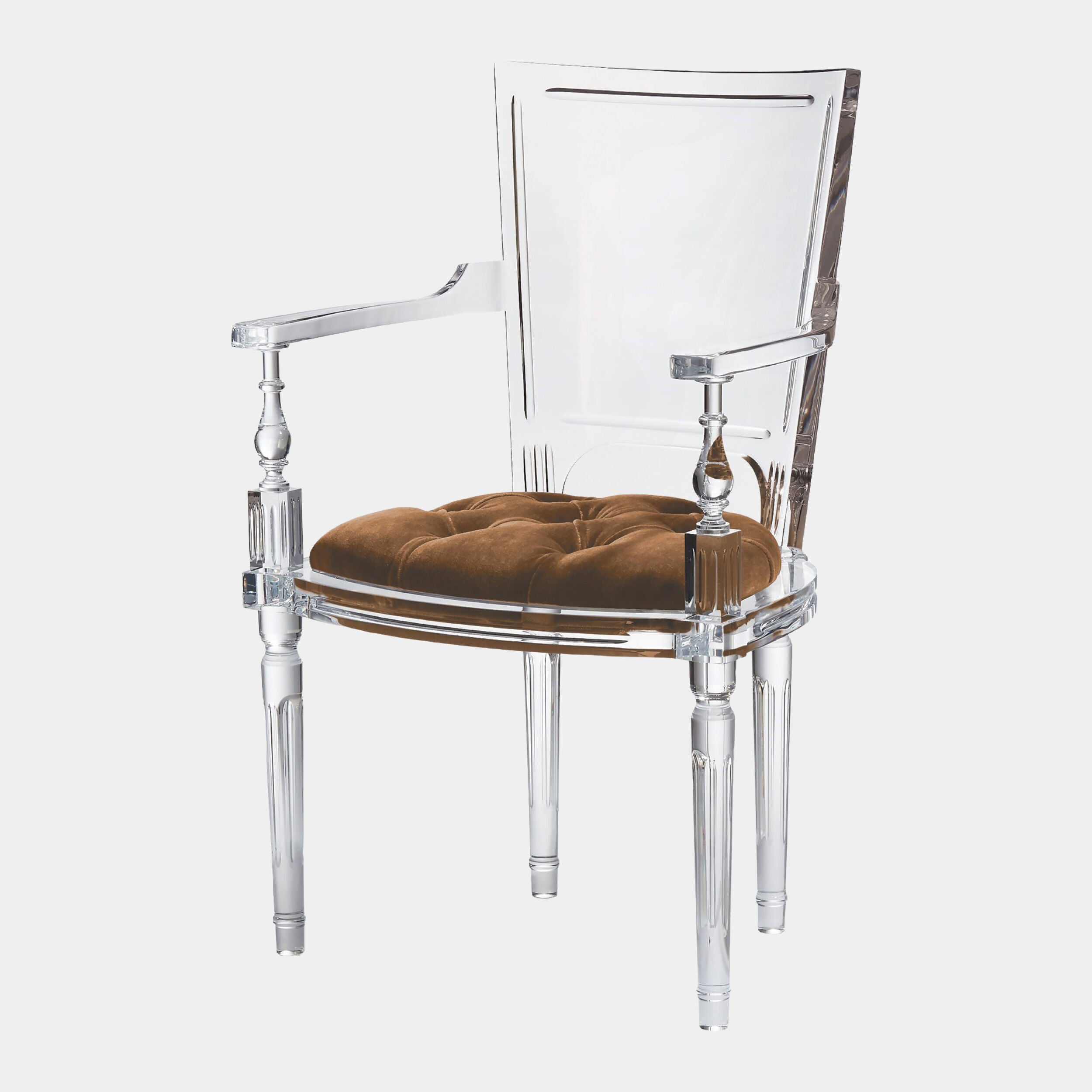Marilyn Acrylic Arm Chair-Brown Sugar