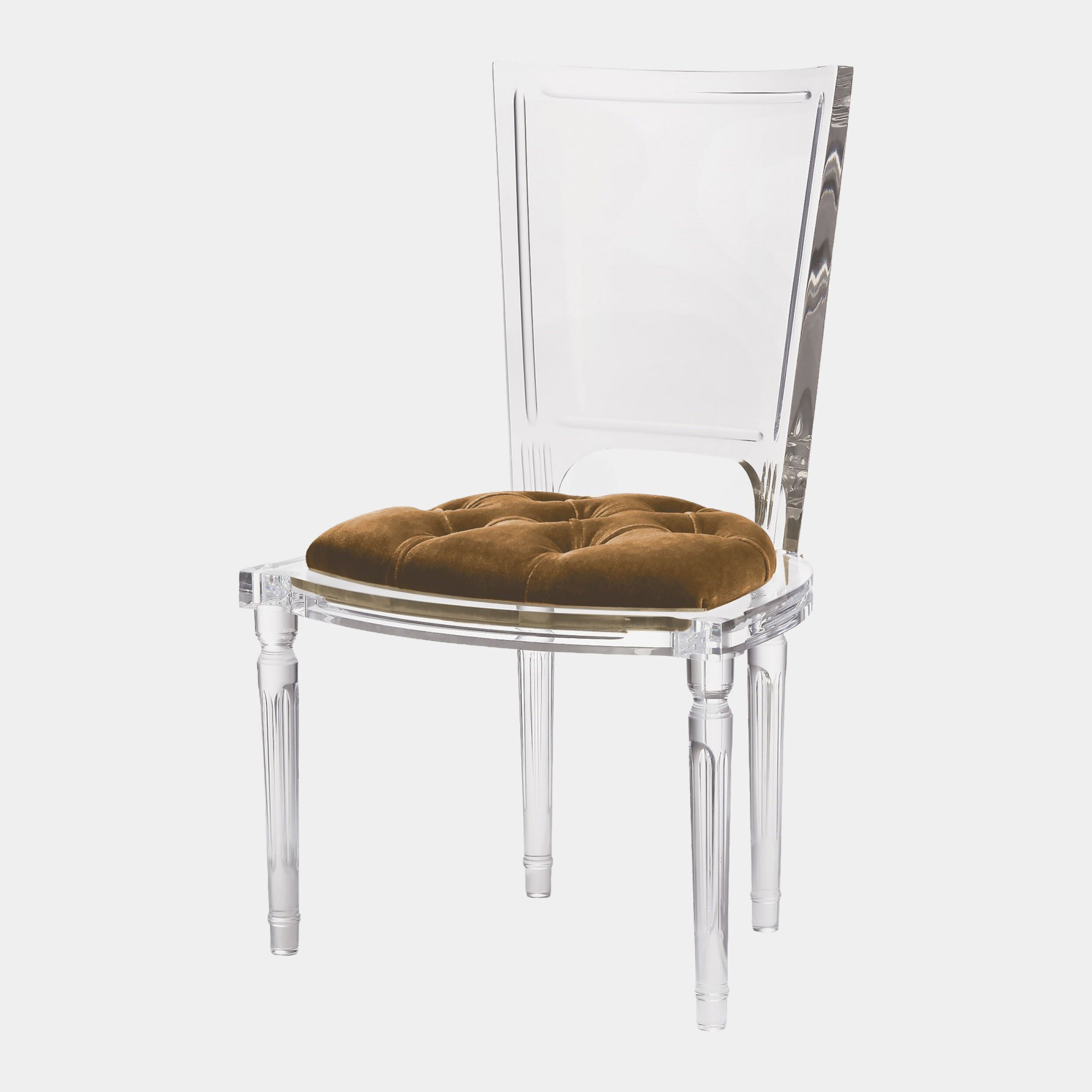 Marilyn Acrylic Side Chair-Brown Sugar