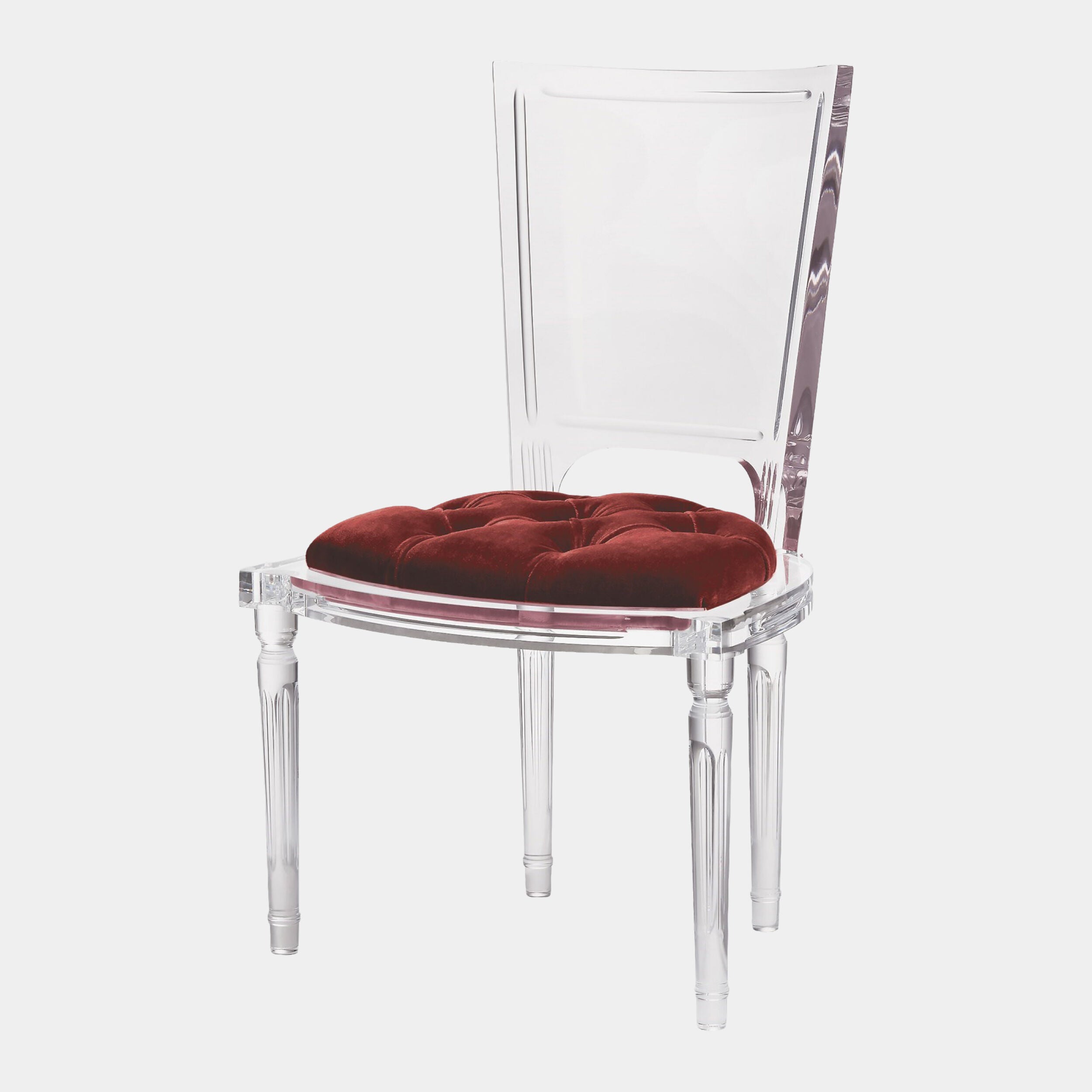 Marilyn Acrylic Side Chair-Red Pepper